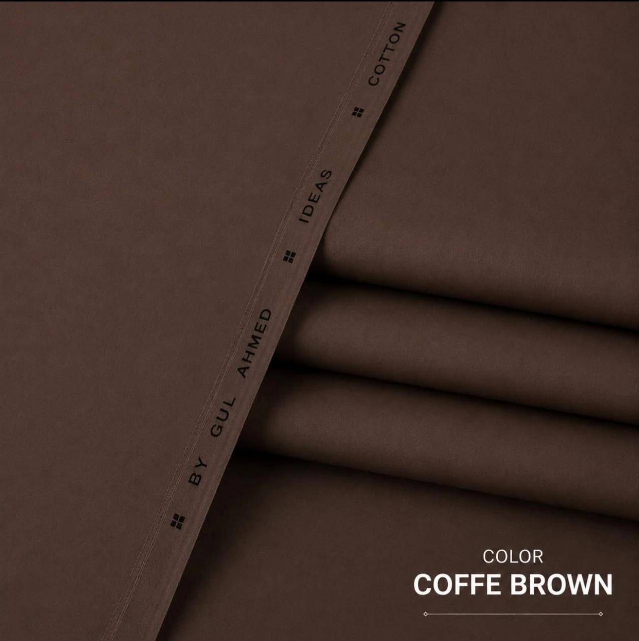 Mahad Fabrics Premium Cotton – Coffee Brown | Men's Unstitched Suit