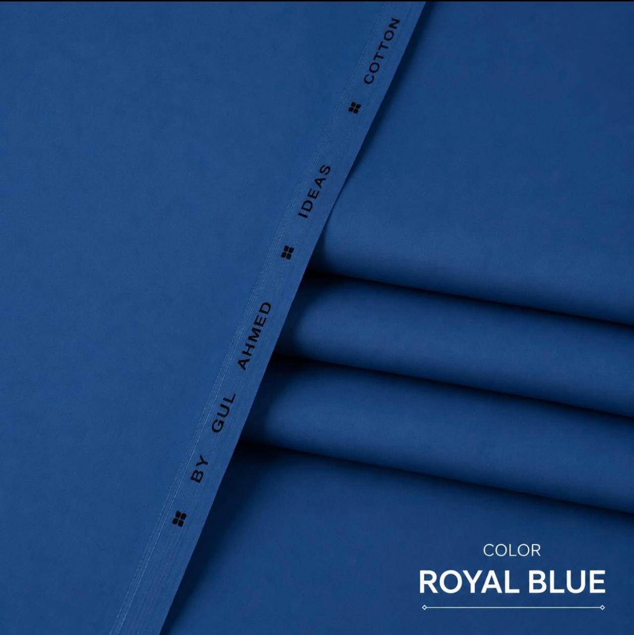 Mahad Fabrics Premium Cotton – Royal Blue | Men’s Unstitched Suit