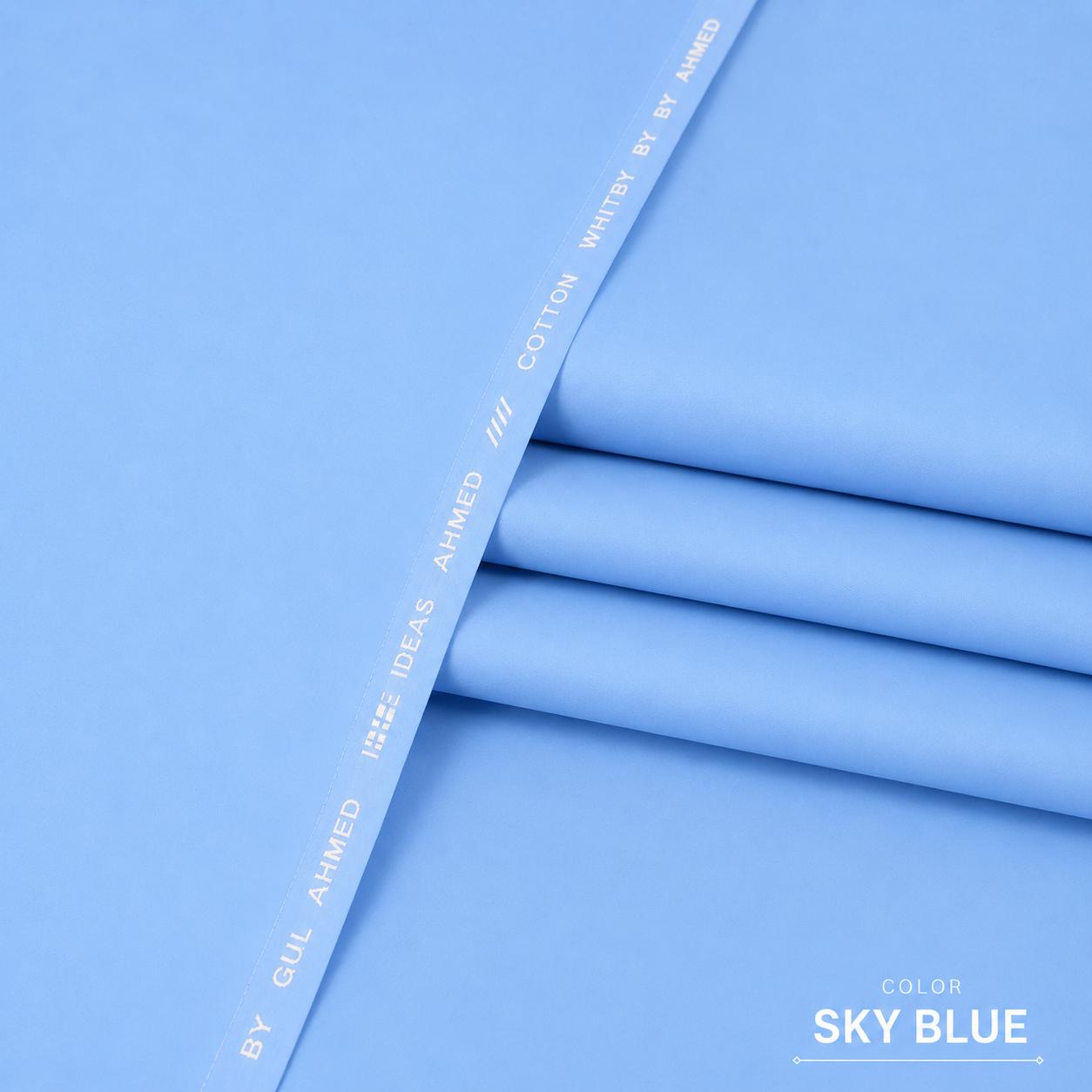 Mahad Fabrics Premium Cotton – Sky Blue | Men's Unstitched suit